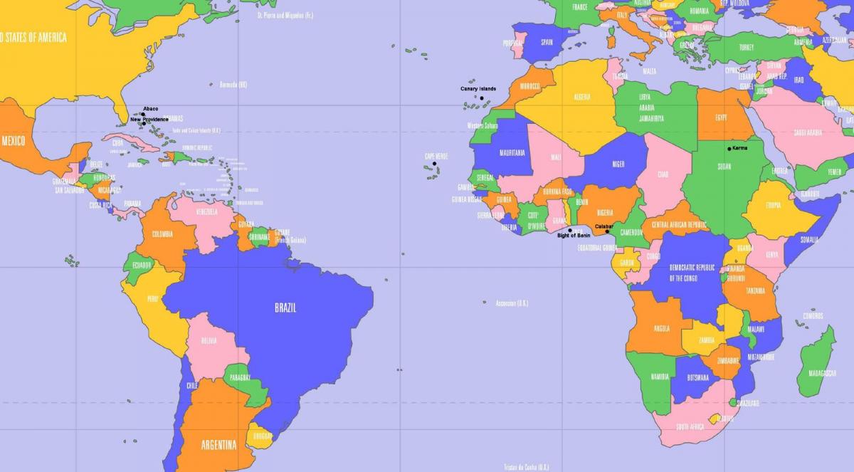 Cape Verde locatie op de kaart van de wereld