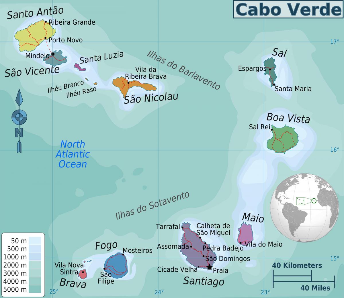Cape Verde in kaart