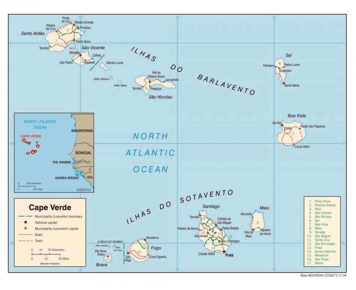 kaart van Cabo Verde