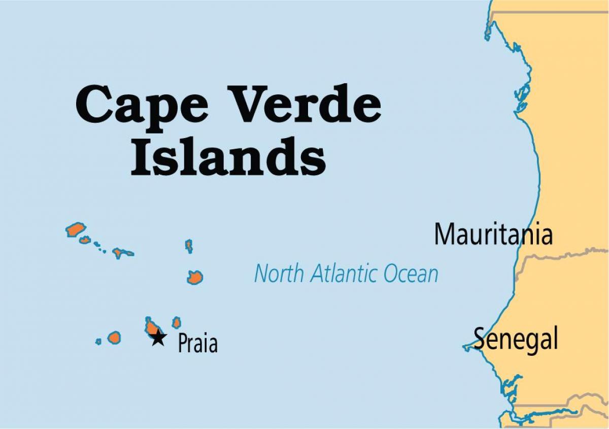 kaart van kaart waarop de kaapverdische eilanden