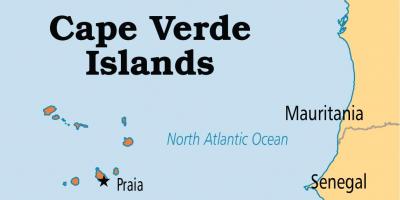 Kaart van kaart waarop de kaapverdische eilanden